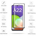 Samsung Galaxy A22 Full Glue Tempered Glass Screen Protector Transparent. 