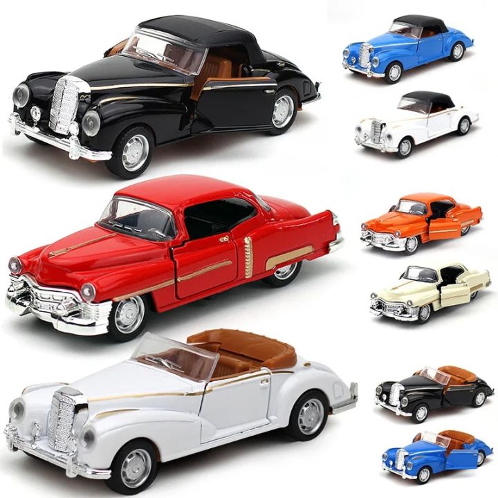 Classic Cars 1/32 Scale Model Alloy Diecast Simulation Pull Back Convertible Vehicle Boy Kids Collection Toys Gift