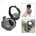 Style Camping Compass Mirror with Pouch Adjustable Declination for Outdoor Activities Navigation.