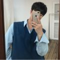 Men's Sleeveless Sweater Vest Simple All-match V Neck Solid Basic Cozy Tops Korean Style Ins Knitted Plus Size M-3XL.