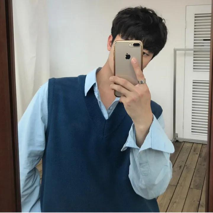 Men's%20Sleeveless%20Sweater%20Vest%20Simple%20All-match%20V%20Neck%20Solid%20Basic%20Cozy%20Tops%20Korean%20Style%20Ins%20Knitted%20Plus%20Size%20M-3XL%20-%20Image%207