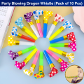 Party Blowing Dragon Whistle- Funny Colorful Party Blowers Horns Whistles for Kids Birthday Party- (Pack of 10 Pcs).