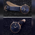 IBSO Leather Analog Watch For Men - Navy Blue.