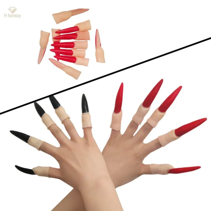 10pcs%20False%20Nails%20Cosplay%20Party%20Supplies%20Scary%20Makeup%20Accessories%20Red%20-%20Image%206