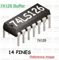 2pcs 74126 SN74HC126N 74HC126 74LS126 Tri State Buffer Dual In Package DIP 14 Pin IC. 