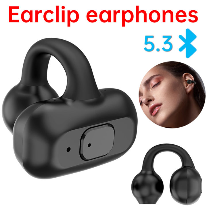 TWS Bluetooth 5.3 Ear Clip on Headphones Wireless Earphones HiFi Stereo Noise Reduction Headset Low Latency Earphone Earclip