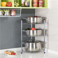 Kitchen Pot Rack Crock Pot Shelf Chrome-Plated 3 Tier Round Shelf Storage Tower Crock Pot Heat Insulation Pot Holder.