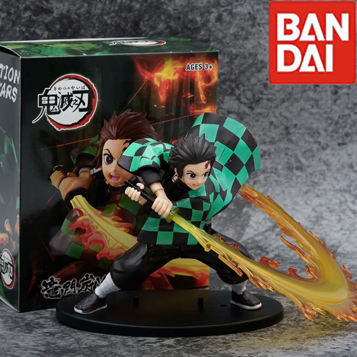 Demon Slayer: Kimetsu No Yaiba Figure Tanjiro Fights Zenitsu Flame Pillar Vulcan Anime Peripheral Boxed Ornament Gift