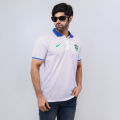 Five Star  Brazil White Color Polo White T-Shirt For Men Stylist New Premium Quality  By RKS Mega Mall. 