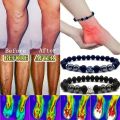 Anti-Swelling Black Obsidian  Stone Anklet Adjustable Weight Loss Magnet Bracelets Anklet for Women Men. 