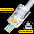 100pcs RJ45 Connector 100pcs CAT5E CAT6 Plug RJ45 Connector Network Cable Modular 8P8C Connector End Pass Through Z HOTSALE RJ45.