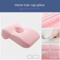 Nap Sleeping Face Pillow Foam Slow Rebound Desk with Hollow Design for Down Sleeper Back Support. 