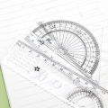 4 Pcs/set Plastic Straight Triangle Ruler Protractor Drafting Supply Set for School Student Stationery Ruler Set. 