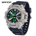 SANDA Three Screen Multifunctional Timing Watch Outdoor Waterproof Night Light Men's Watch SD3366-6.
