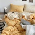 Wholesale Bedding Pure Color Duvet Cover Four-Piece Set Male and Female Student Dormitory Quilt Cover Bed Sheet and Pillowcase Three-Piece Set Four Seasons.