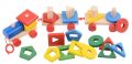 Wooden Set Column Three Car CHILDREEN Early Educational Geometric Matching Shape Building Vehicle Block Wooden Toy. 