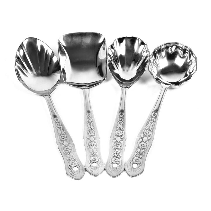 Stainless Steel Serving Spoon Set 4/1pcs – 10-Inch Elegant Spoons for Effortless Serving at Every Meal & Occasion