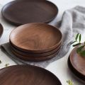 Wood Serving Plate,Wood Round Serving Tray,Fruit Dessert Cake Snack Candy Platter Wooden Dinner Plate Eco-friendly Tableware. 