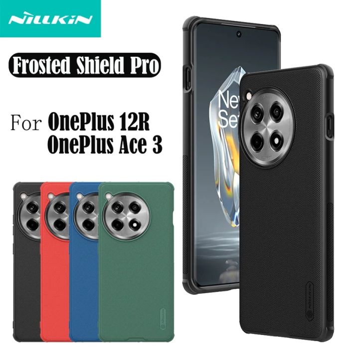 Nillkin ( 1+12R ) Super Frosted Shield Pro Matte cover case for OnePlus Ace 3, OnePlus 12R Smartphone Case - Black