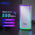 Netac SSD Externo Portable 1TB 512GB SSD RGB 250GB 128GB External hard drive SSD Solid State Disk Type-c USB3.2 for Laptop PC. 