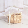 Wicker Flower Girl Basket for Weddings, Rattan Flower Basket.