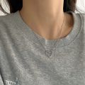 New Fashion Y2K Pink Crystal Bow Knot Pendant Necklaces Sparkling Zircon Heart Girls Fairy Sweet Clavicle Chain Women Jewelry. 