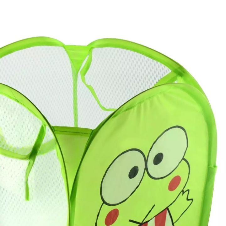 Kids%20Round%20Spiral%20Foldable%20Laundry%20Storage%20Bag%20Polyester%20Mesh%20Cloths%20Basket%20Bucket%20-%20Image%203