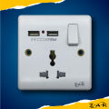 3 Pin 2 USB socket / USB Socket with Switch (Business series).
