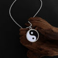 Vintage Men's Stainless Steel Necklace- Chinese Style Yin Yang Tai Chi Pendant Necklace -Male Punk  Jewelry Accessories. 