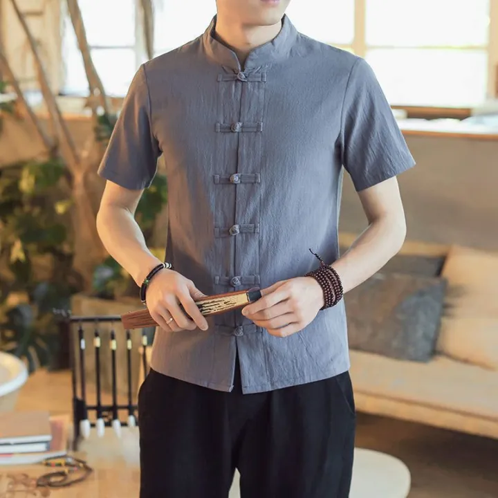 Summer%20Zen%20Clothes%20Chinese%20Cotton%20and%20Linen%20Handmade%20Buttonhole%20Loop%20Tang%20Suit%20Coat%20Improved%20Hanfu%20Placket%20Robe%20Lay%20Buddhist%20Clothes%20Tea%20Clothes%20for%20Men%20-%20Image%202