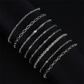 11Pcs Set Simple Stackable Silver Color Metal Chain Bracelets Set Jewelry Nicle. 
