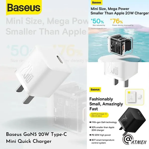 Baseus%2020W%20GaN5%20Fast%20Charger%20mini%20Type%20c%20With%20Lightning%20Cable-Baseus%20GaN5%20Fast%20Charger%201C%2020W%20USB%20Type%20C%20Charger%20Support%20Type%20C%20PD%20Fast%20Charging%20Data%20Cable%20For%20iPhone%2014%2013%20Pro%20Max%20-%20Image%202
