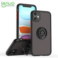 Lenuo Anti-fall Fashion Protective Phone Case For Apple iPhone 12 Mini Casing Multifunction Car Magnetic Shockproof With Ring Stand Back Cover. 