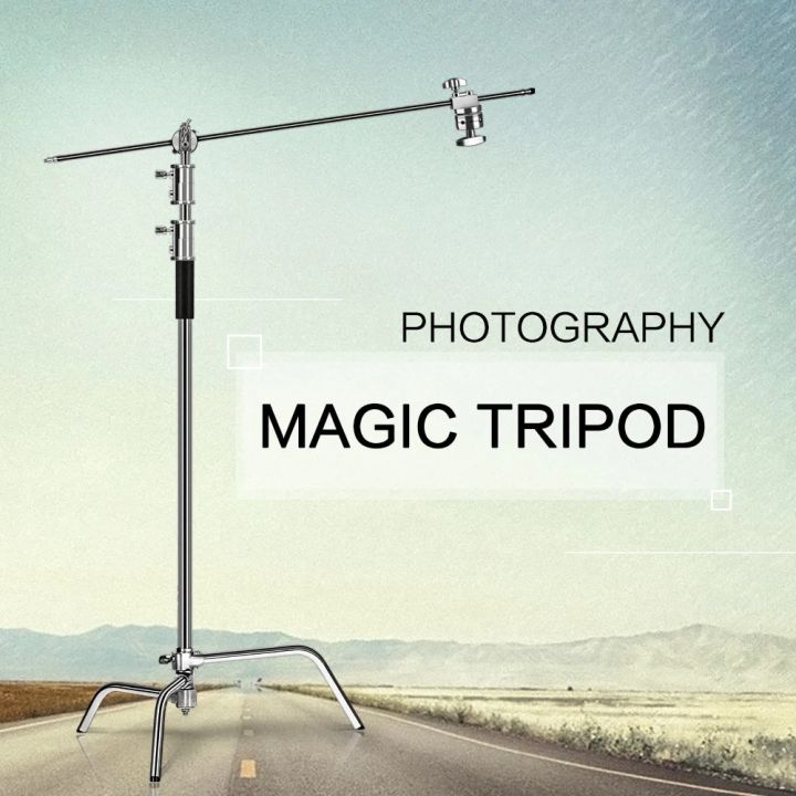 Metal%20Height%202.6M/8.5FT%20Adjustable%20Reflector%20Tripod%20Stand%20with%20Holding%20Arm%202pc%20Grip%20Head%20for%20Photography%20Studio%20Video%20Equipment%20-%20Image%206