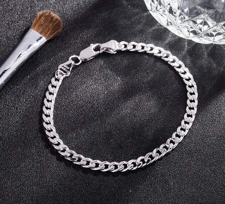 Classic%20Fashion%20Men%20100%25%20925%20Sterling%20Silver%20Bracelet%20Punk%20Style%20Cuban%20Chain%20Solid%20Silver%20-6%20MM/%206-9%20inches%20Bracelet%20Boy%20Jewelry%20-%20Image%204
