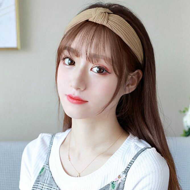 Hair Band Air Bangs Girls Korean Style Instafamous Hairband Bangs Integrated Hair Fixer Invisible Eyebrow Bangs Head Weft Wig