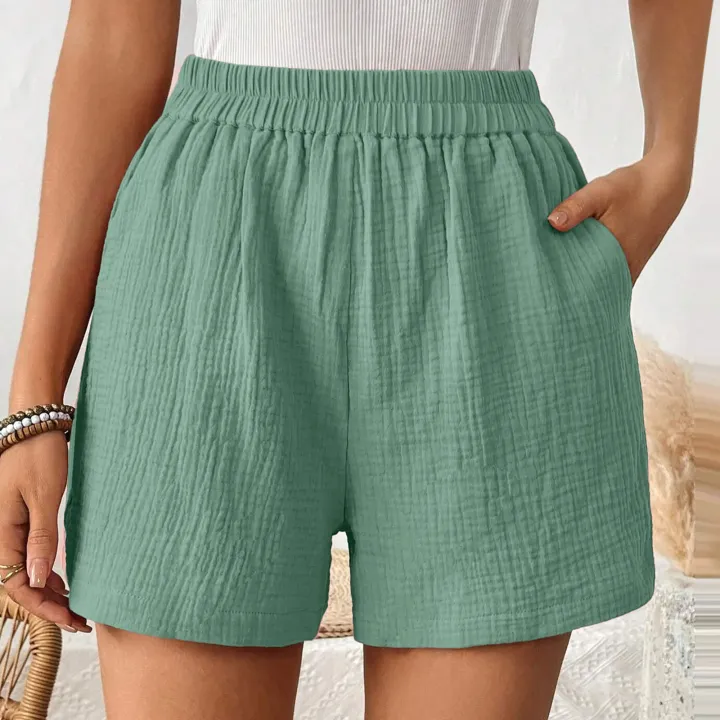 Women's%20Double%20Layered%20Cotton%20Pleats%20Shorts%20Straight%20Leg%20Casual%20Pants%20High%20Waist%20Sports%20Loose%20Shorts%20Fashion%20Streetwear%20-%20Image%205