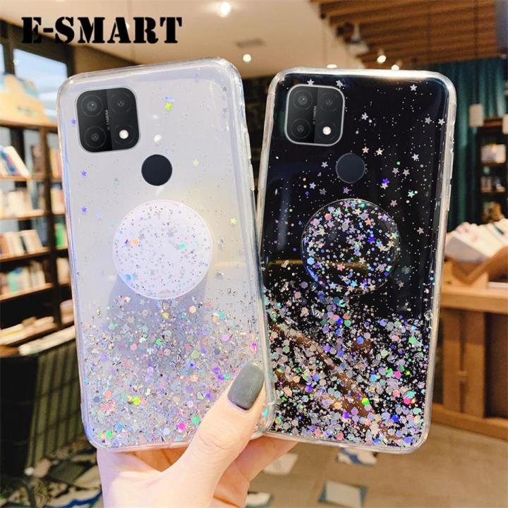 Hardcase Oppo A15 Glass Back Cover Rainbow Oppo A15/A15s Back Cover