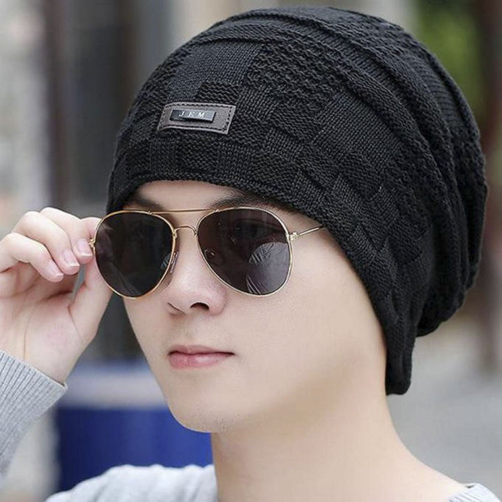 Black Woolen Winter Cap For Men - Cap For Men