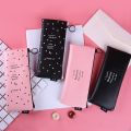 Cute Pink pencil case for girls Kawaii Black white Dot Pu Leather Pen Bag Stationery Pouch Office School Supplies Zakka escolar.
