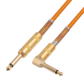 （New）Guitar Intrument Cable Guitar Acceorie 10FT Electric Intrument Ba AMP Cord 1/4 Inch traight to Right Angle Gold Plated 6.35mm Cable. 