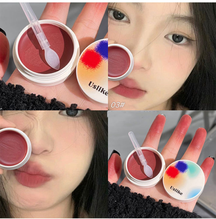 Rainbow Lip Mud Makeup Lip Gloss Long Lasting Red Lipstick Canned Lip Tint Velvet Matte Lip Mud