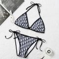 Yi Mengling Same Swimsuit Women Gathered Three-Point Bikini Hot Spring Halter Spaghetti Straps Split Suit Summer.