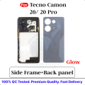 For Tecno Camon 20/ 20 Pro CK6 CK6n CK7 CK7n Side Frame + Back Panel Housing + Camera Glass Back shell Replacement Spare Parts. 