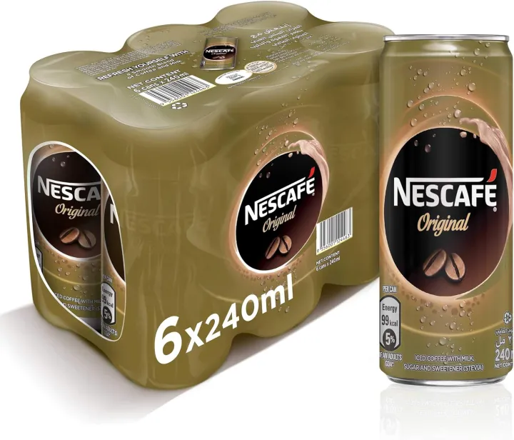 Nescafe Original Low Fat Milk Coffee Drink Can 240ml -(Pack of 6)