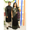Exclusive Designer Half Silk Shuli Ful Saree and Dhupian Silk Panjabi Combo For Couple.