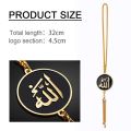 Car Hanging Decor Chain With Allah: Islamic car hanging ornament: Allah Chain Metal Pendant.