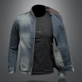2023High-end Fashion Handsome Trend Personality Embroidered Vintage Denim Coat Done Old Yellow 100% Cotton Formal Four Seasons. 