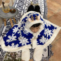 【Parent-Child】Winter Christmas Snowflake Multi-Functional Blanket Flannel Thickened Cape Shawl Cloak Student Nap Blanket.