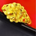 Gold Plated Rings, Big Flower Women's Rings, Korean Style Xiaohongshu Open Jewelry, Street Live Broadcast, Adjustable Jewelry, Hip Hop. 